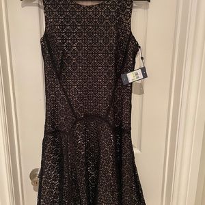 Tommy Hilfiger Lace Fit & Flare Sleeveless Dress Black